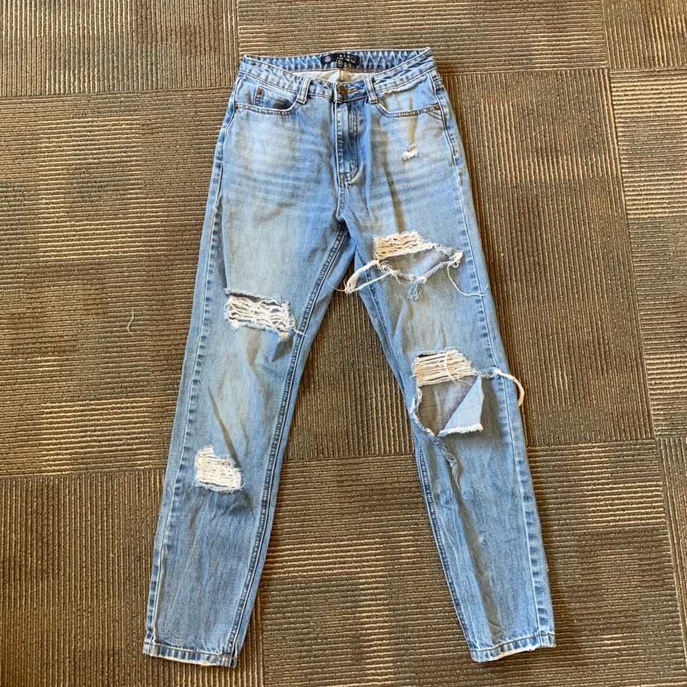 Missguided Riot High-Waisted Ripped Jeans